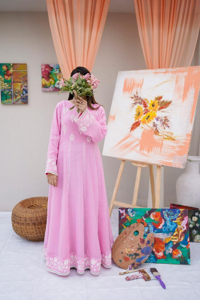 Taffy Pink | 2 Piece-Stitched Dress - Garoor