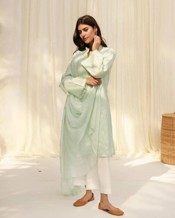 Pastel Green | 3-Piece Stitched Suit Garoor 